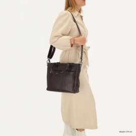 Hide & Stitches Porto lederen handtas donker blauw