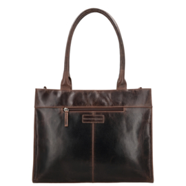 Hide & Stitches Next Navajo laptoptas donker bruin