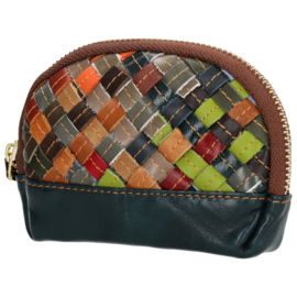 Multi colour lederen dames portemonnee