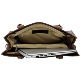 Hide & Stitches Next Navajo laptoptas donker bruin