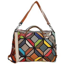 Multi colour Anna lederen shopper