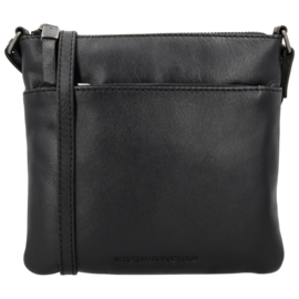 Hide & Stitches Porto lederen schoudertas zwart