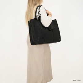 Charm London Bond Avenue shopper zwart stip