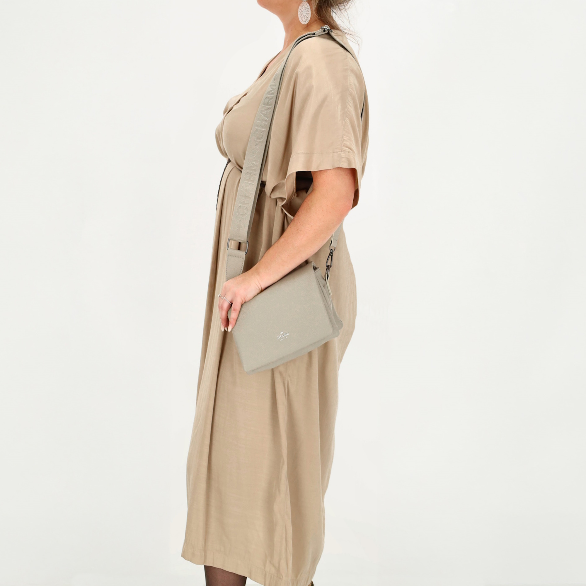 Charm London Pentonville schoudertas licht grijs