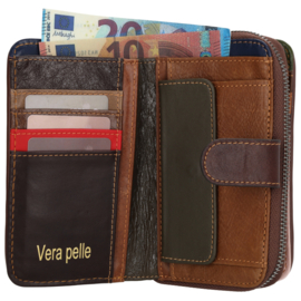 Multi colour lederen dames portemonnee