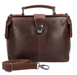 Leather Design doctor's bag donker bruin
