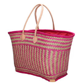 Beagles Bozaka rieten strandtas fuchsia