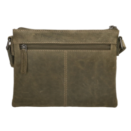 Hide & Stitches Idaho schoudertas olijf groen
