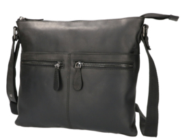 Leather Design schoudertas zwart