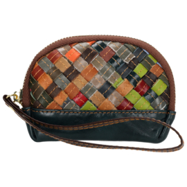 Multi colour lederen dames portemonnee