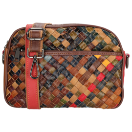 Beagles  Treccia multi colour lederen crossbodytas