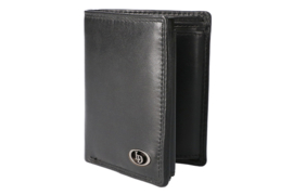 Leather design safety wallet zwart