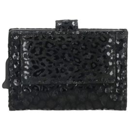 Charm London Camberwell safety wallet zwart leopard