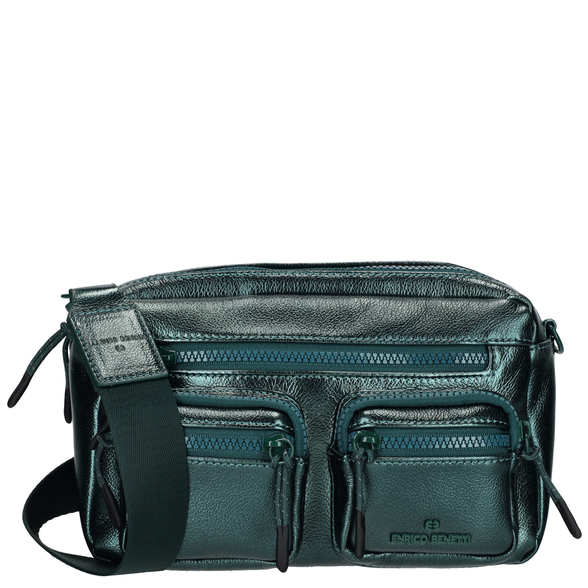 Enrico Benetti Celine crossbody tas metellic green