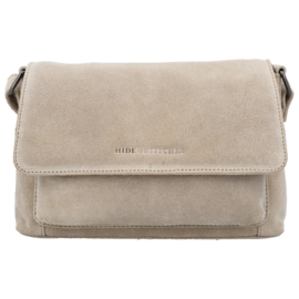 Hide & Stitches Brazos lederen schoudertas zand