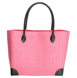 PE-Florence Solid Raffia strandtas roze