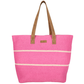 Enrico Benetti Capri rieten strandtas fuchsia