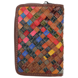 Multi colour lederen dames portemonnee