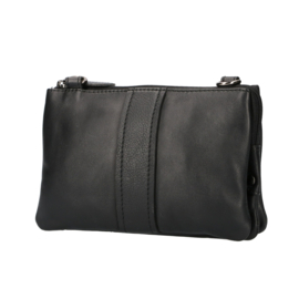 Leather Design festival bag harmonica zwart