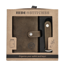 Hide & Stitches Idaho safety wallet olijfgroen