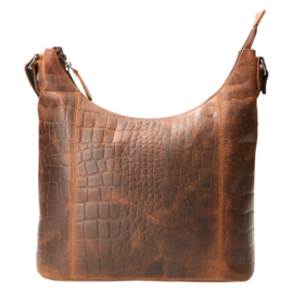 Leather Design schoudertas hunter croco