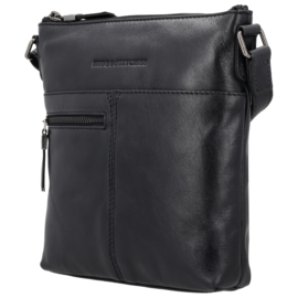 Hide & Stitches Porto lederen schoudertas zwart