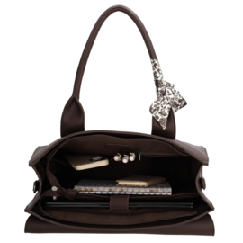 Charm London Bond laptoptas donker bruin