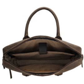 Hide & Stitches Idaho laptoptas donker bruin