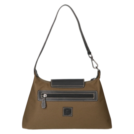 Leather Design schoudertas groen/zwart