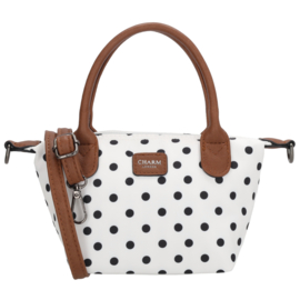 Charm London Buckingham handtas stippen zwart wit