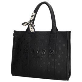 Charm London Bond Avenue shopper zwart stip