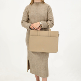 Charm London Princeton laptoptas licht taupe
