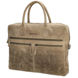Hide & Stitches Idaho laptoptas donker zand