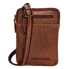 Hide & Stitches Japura crossbody tas cognac