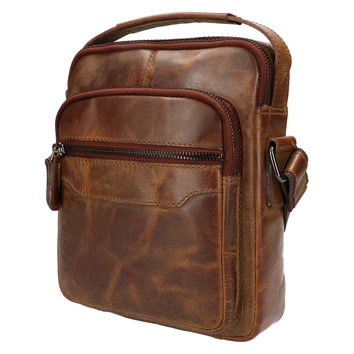 Leather Design heren schoudertas hunter
