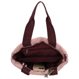 Zebra Trends Elske shopper streep bordeaux oud roze