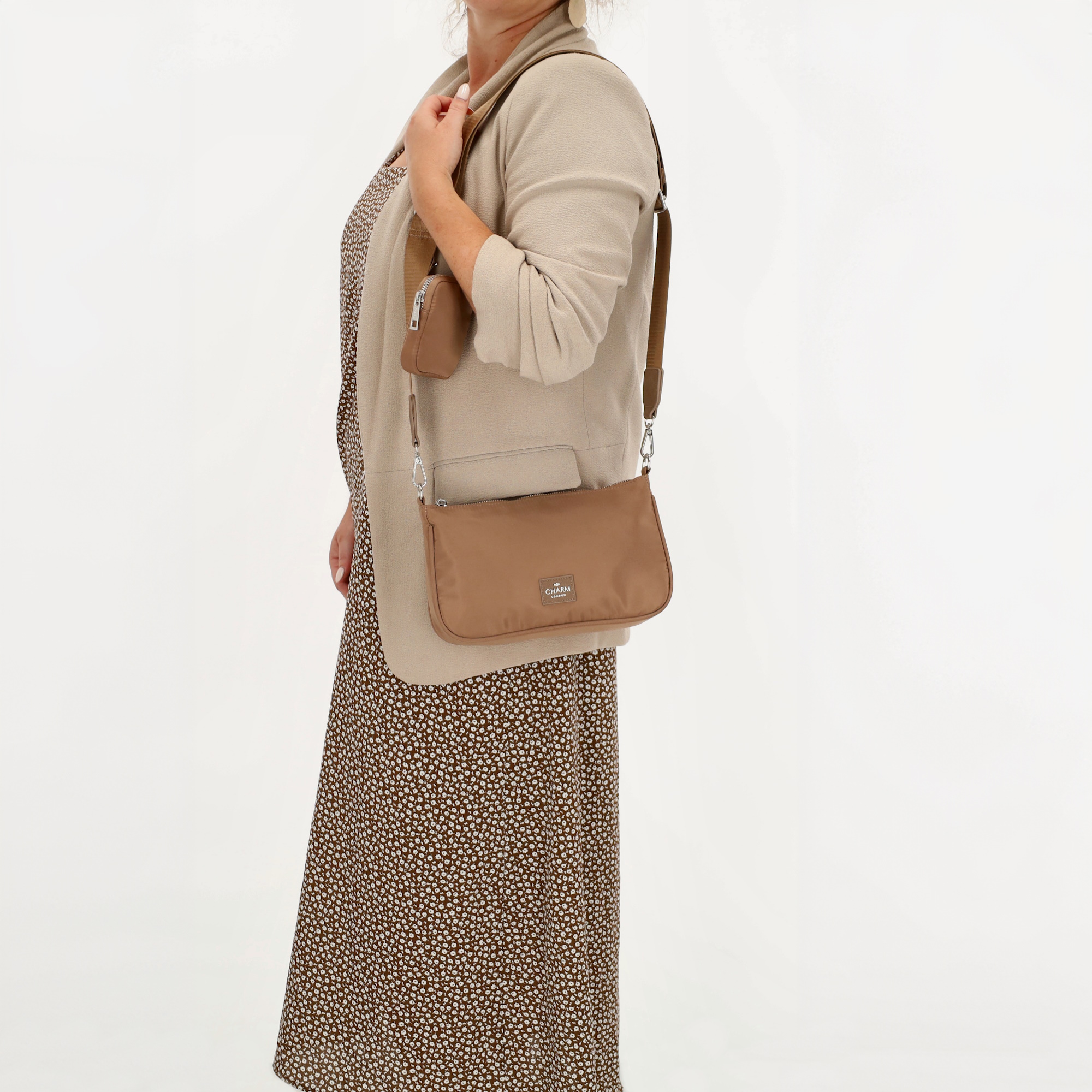 Charm London Odeon schoudertas taupe