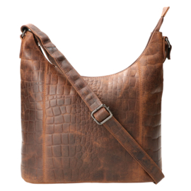 Leather Design schoudertas hunter croco