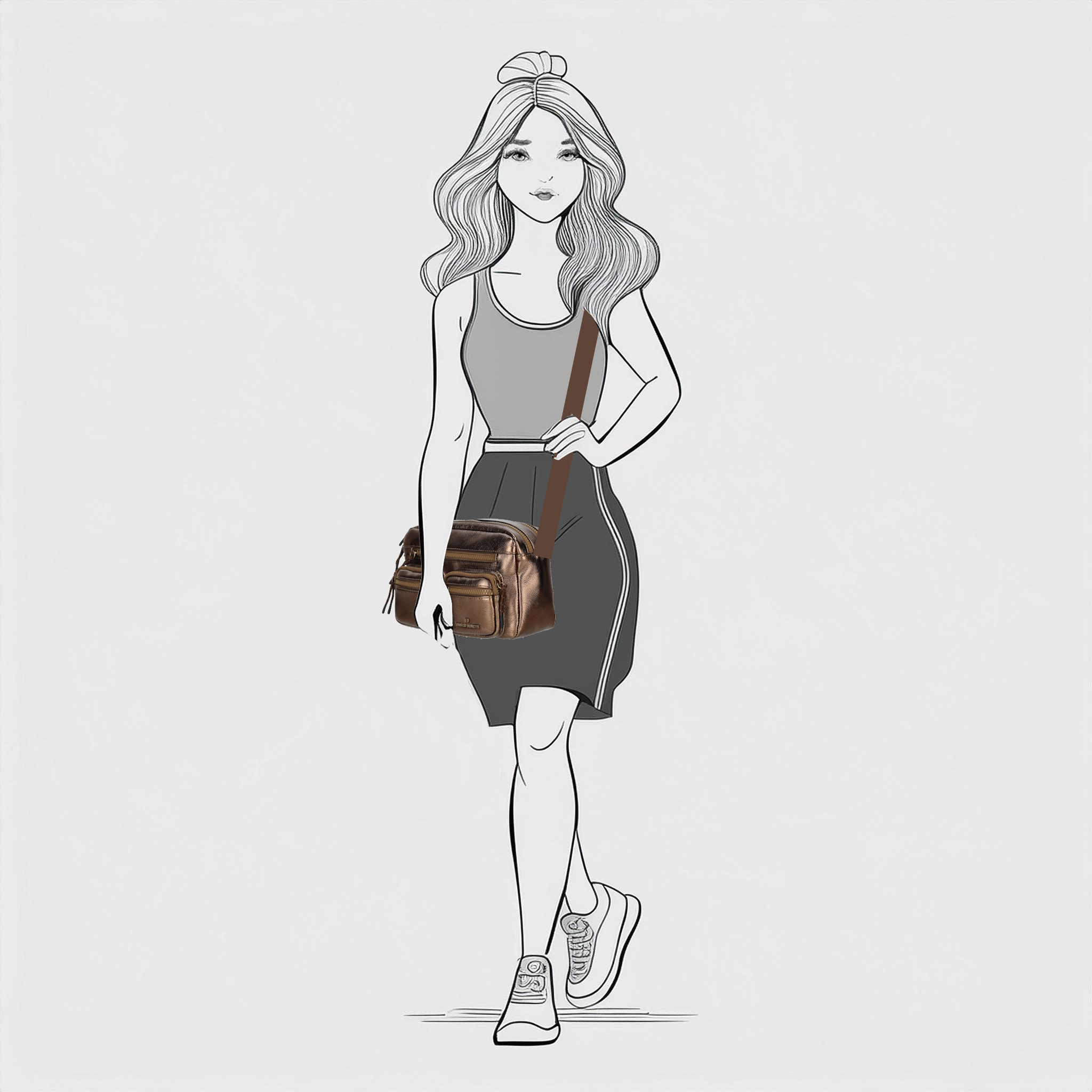 Enrico Benetti Celine crossbody tas brons