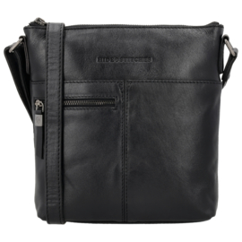 Hide & Stitches Porto lederen schoudertas zwart