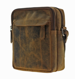 Leather Design heren schoudertas brown