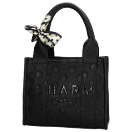 Charm London Avenue shopper zwart stippen