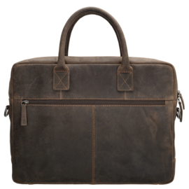 Hide & Stitches Idaho laptoptas donker bruin