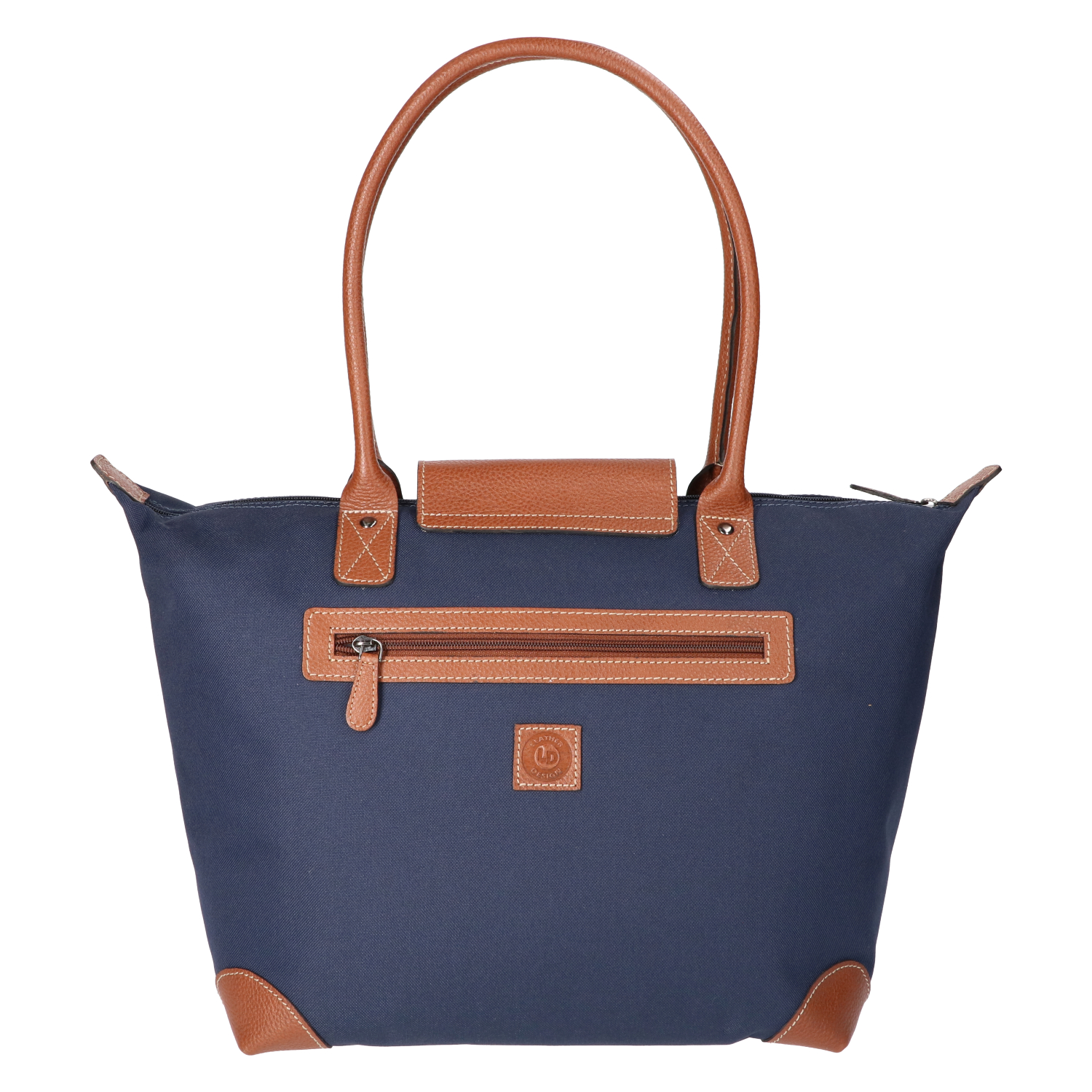 Leather Design coated canvas hand/schoudertas blauw