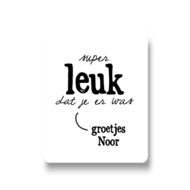 5 naamstickers - super leuk dat je er was