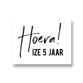 5 naamstickers - hoera (ize)