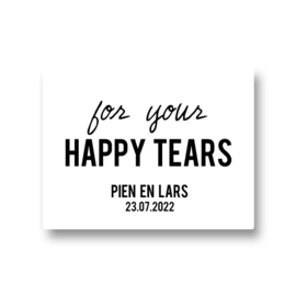 5 naamstickers - happy tears