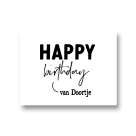 5 naamstickers - happy birthday