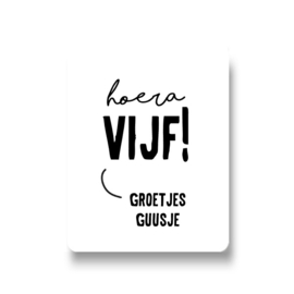 5 naamstickers - hoera (guusje)