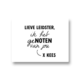 5 naamstickers - lieve leidster ik heb genoten van jou